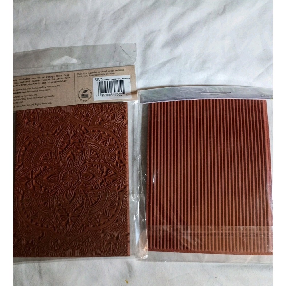 Hero Arts & Penny Black Cling Rubber Stamps Spice Market Pinstripes Hidden Lane - Picture 2 of 4